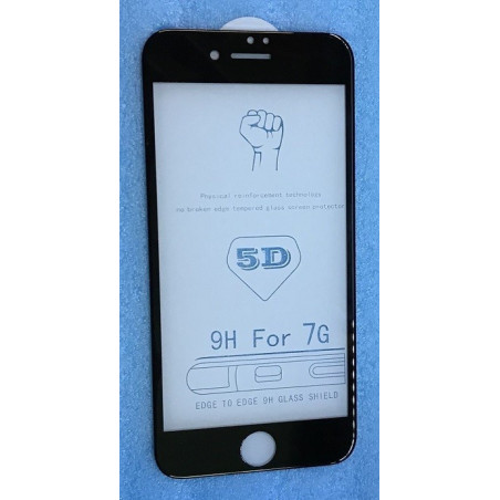 Folie protectie display iPhone 7 de sticla 5D antisoc negru