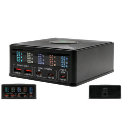 Statie de incarcare 160W 2 usb, 3 tip C si Wireless